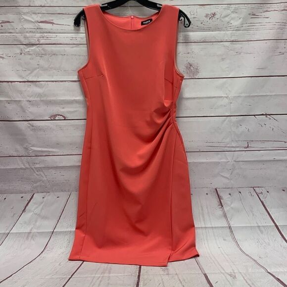 Emme Marella Fennec Coral Sleeveless Sheath Midi Dress Women’s Size 8 - Picture 1 of 6